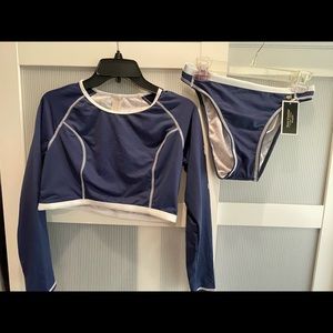 Juicy Couture Cropped Rash guard bikini. XL. Never been worn